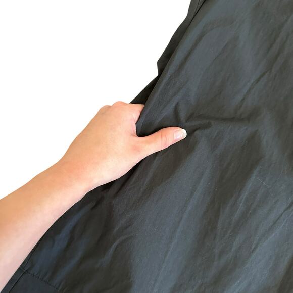 Black Cotton Collared Drop Waist Shirt‎ Dress Women’s S Long Sleeve Ruffle Hem - Picture 7 of 7